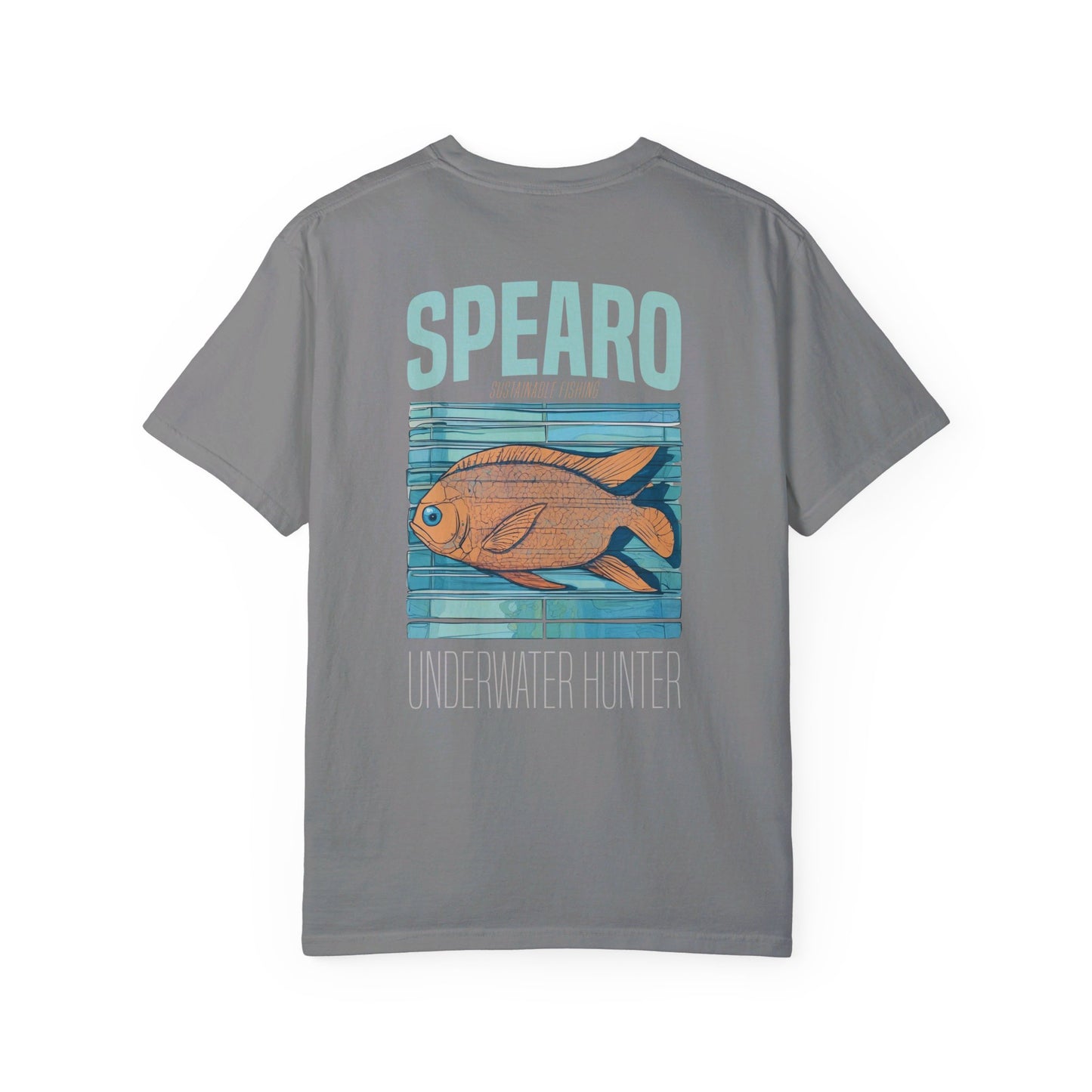 SPEARO UW HUNTER FISH WOODBLOCK GARMENT-DYED TEE