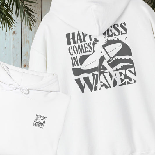 HAPPINESS COMES IN WAVES Heavy Blend™ Hooded Sweatshirt