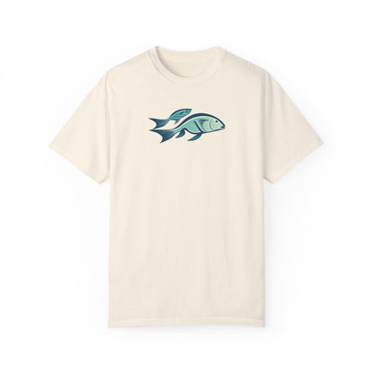 FISH RETRO WOODBLOCK GARMENT-DYED TEE