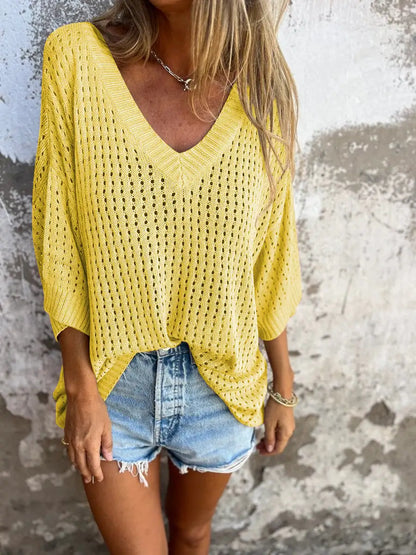 Women’s Hollow-Out Knitted Beach Shirt