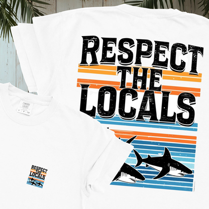 RESPECT THE LOCALS SHARKS GARMENT-DYED TEE