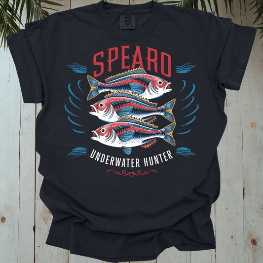 SPEARO WOODBLOCK FISH GARMENT-DYED TEE