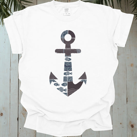 Anchored Retro Fish GARMENT-DYED TEE