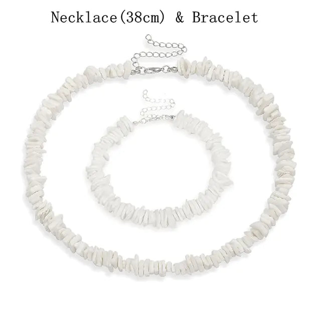 Hawaii Puka White Shell Necklace