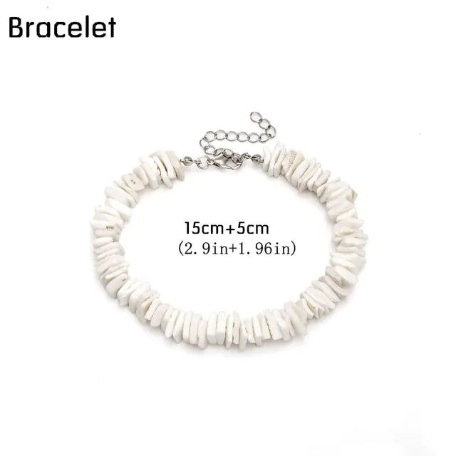 Hawaii Puka White Shell Necklace