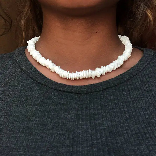 Hawaii Puka White Shell Necklace