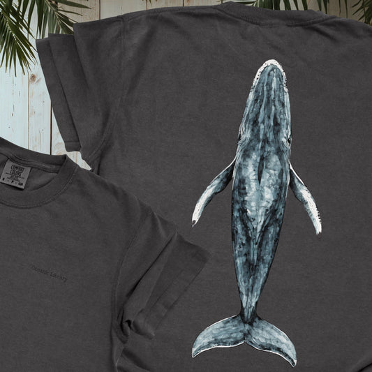 WHALE OCEANIC LIBRARY RETRO OCEAN GARMENT-DYED TEE